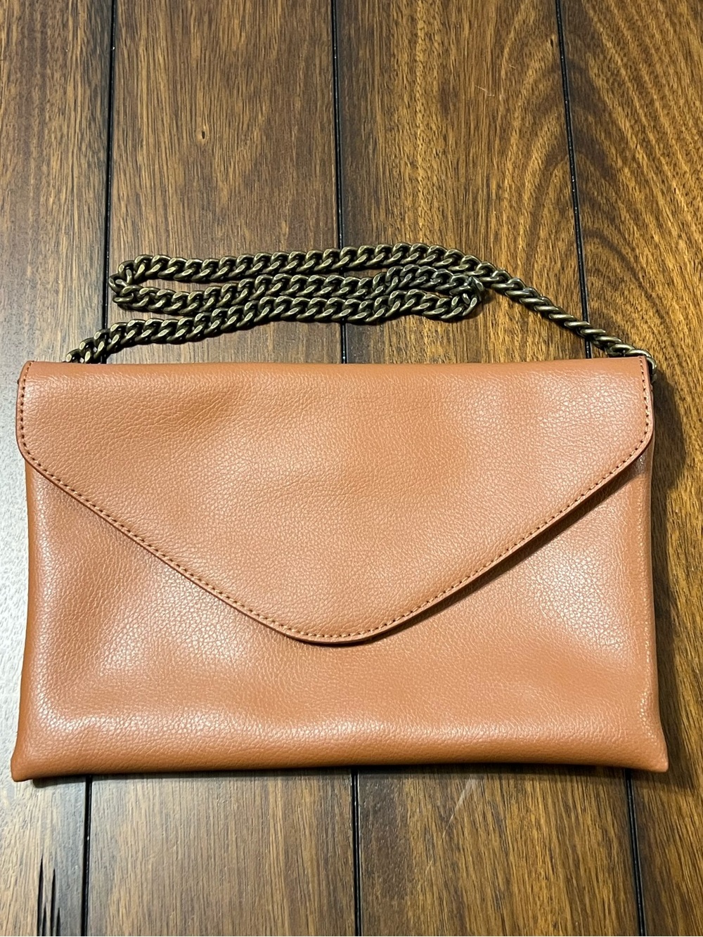 J. Crew Classic Leather Envelope Shoulder Bag in Tan
